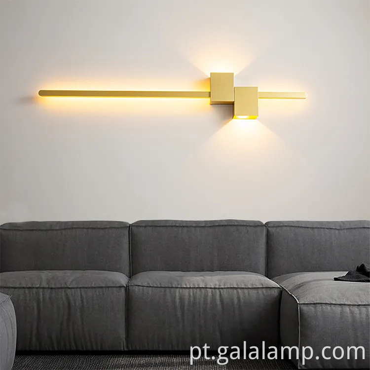 Lâmpada de parede de tira minimalista, lâmpada de parede de fundo, lâmpada de corredor nórdico